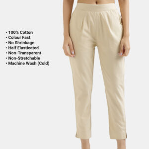Beige Everyday Cotton Pants