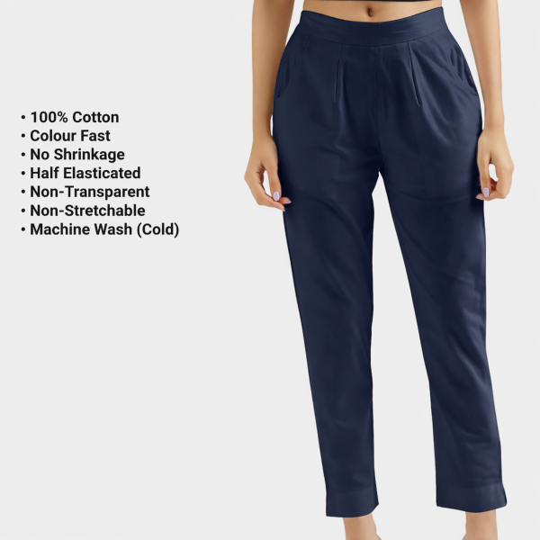 Navy Blue Everyday Cotton Pants